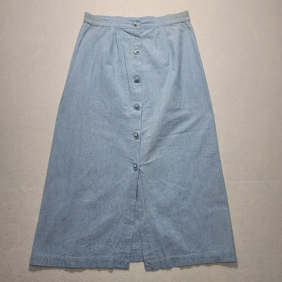 Water Water EVERY Wear Dresses & Skirts - Vintage Chambray A-Line Skirt WATER WATER EVERY WEAR Miami USA Button Front